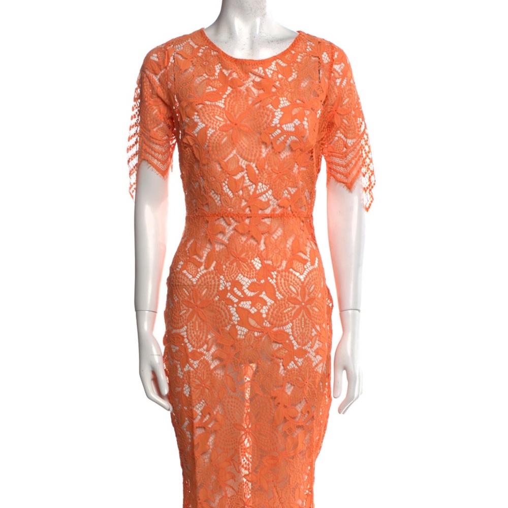 NWOT RARE For Love & Lemons Orange Lace Dress - slip included! - Picture 1 of 16